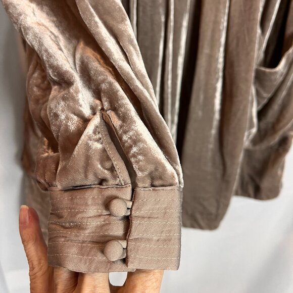 Women's Taupe Long slv v-neck Free People Tunic, Size S - Picture 4 of 7